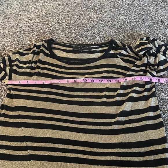 Rag & Bone Black and Gold Metallic Striped Sweater M - Picture 6 of 8